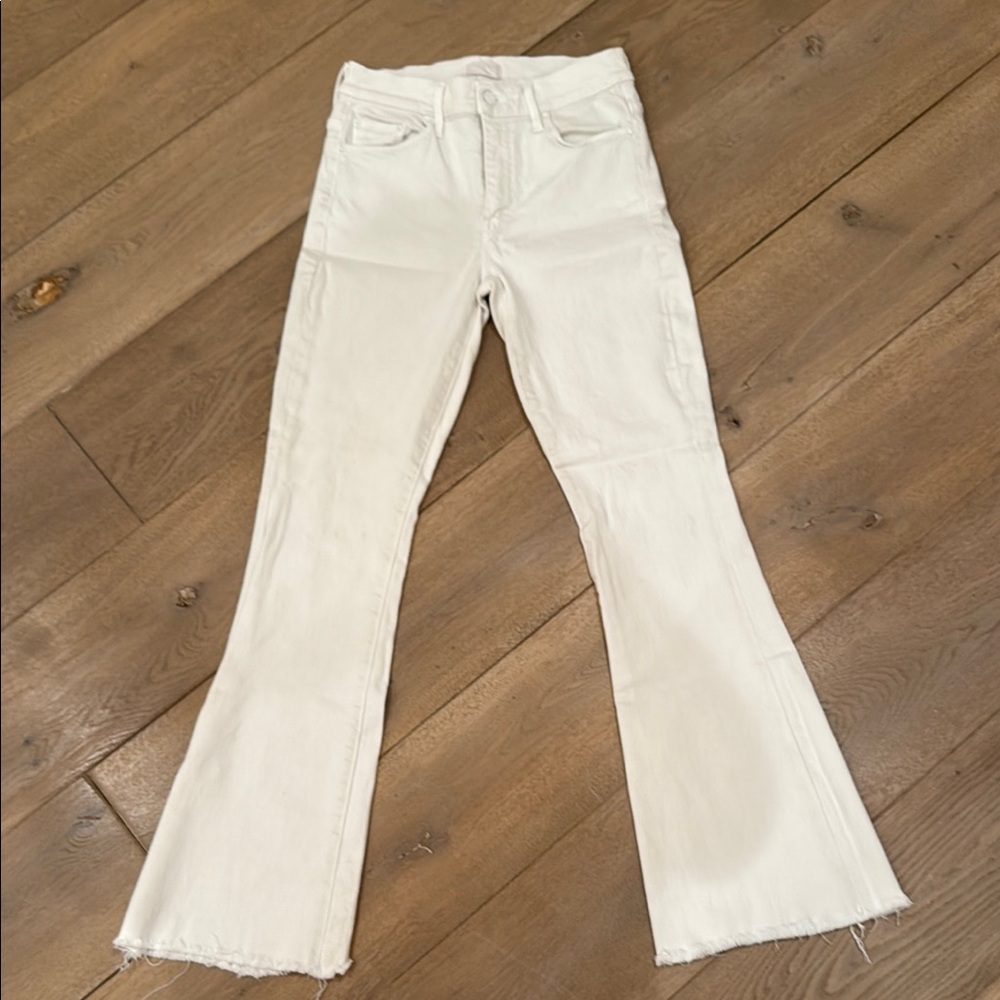 MOTHER Off-White Flare Jeans